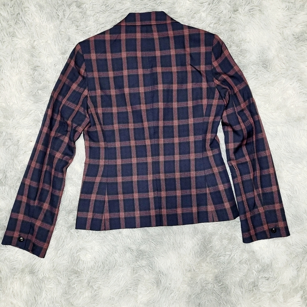 QMack 2pc Navy/Black/Red Plaid Blazer w/Matching Mini Pleated Skirt, Small - Picture 5 of 9